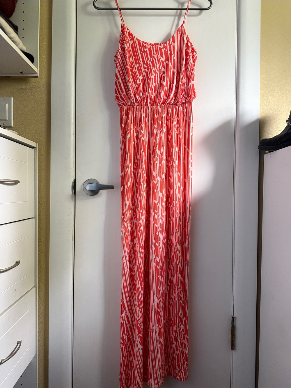 Lush Coral and White Striped Maxi Sundress